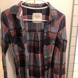Abercrombie plaid pink and Blue Flannel